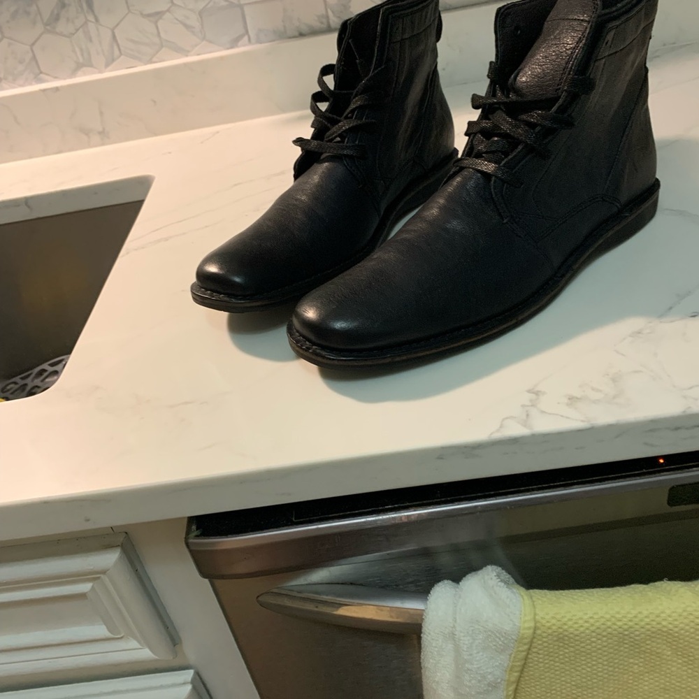 John Varvatos Black Leather Boots NWOT 11.5 - Picture 6 of 9